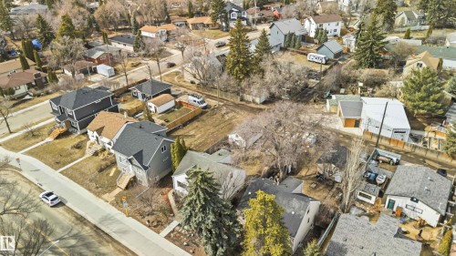 Aerial perspective showcasing multiple residential properties - 6036 106 Street, Edmonton, AB 