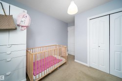 Room featuring light gray walls, neutral carpet flooring, and a white ceiling with a single pendant light fixture - 
