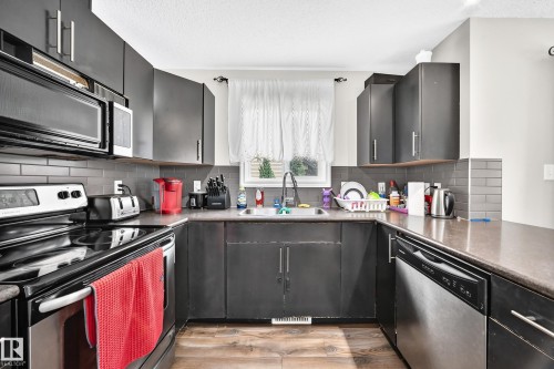 #21 8716 179 Av Nw, Edmonton, AB - Indoor Photo Showing Kitchen With Double Sink