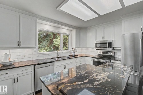 170 Westridge Rd, Edmonton, AB - Indoor Photo Showing Kitchen With Double Sink With Upgraded Kitchen
