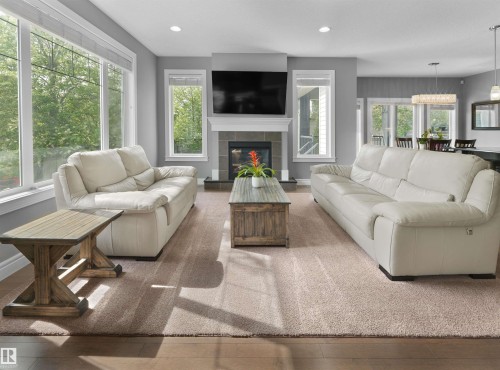 17119 5 Avenue, Edmonton, AB - Indoor Photo Showing Living Room With Fireplace
