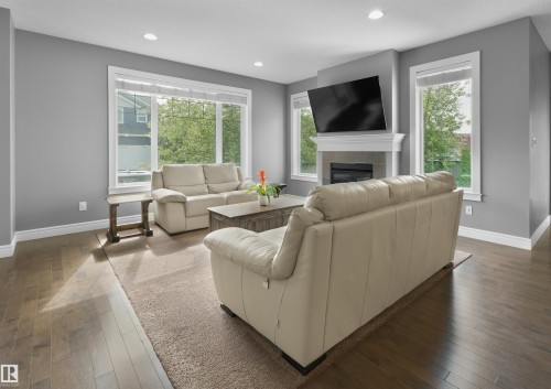 17119 5 Avenue, Edmonton, AB - Indoor Photo Showing Living Room With Fireplace