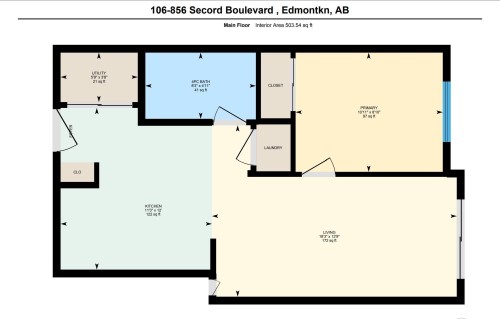 Floor plan - 106 856 Secord Boulevard Nw, Edmonton, AB 