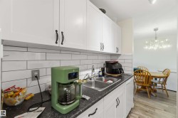 White shaker-style cabinetry with matte black hardware - 