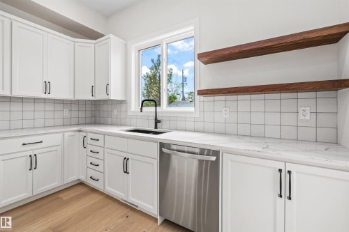 10934 132 Street, Edmonton, AB - Indoor Photo Showing Kitchen With Double Sink With Upgraded Kitchen
