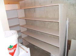 Built-in shelving units providing multi-level storage - 