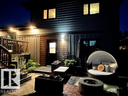 Exterior patio featuring a tiled surface and integrated lighting - 8822 161 Street, Edmonton, AB 