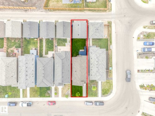 Aerial Property View. Illustrating the property boundaries and surrounding structures - 516 35 Street, Edmonton, AB 
