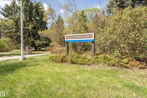 Winifred Stewart Park sign set within a natural landscape - 11619 125 Street, Edmonton, AB 
