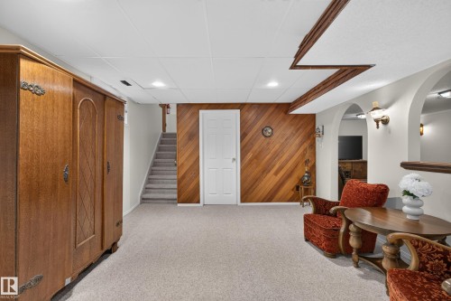 Finished lower level featuring light-toned carpeting and recessed lighting - 17603 85 Avenue Nw, Edmonton, AB 