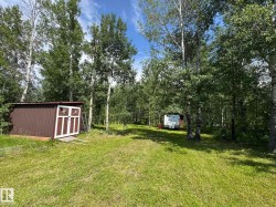 Expansive grassy area surrounded by mature trees - 