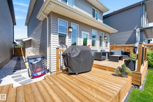 Spacious wood-finish deck with privacy fencing - 20907 131 Avenue, Edmonton, AB 