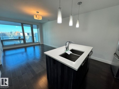 505 11969 Jasper Avenue, Edmonton, AB - Indoor Photo Showing Kitchen With Double Sink