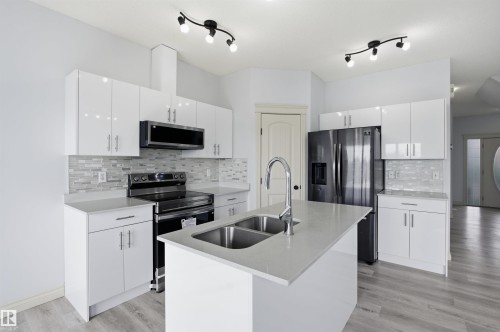 2017 118 Street, Edmonton, AB - Indoor Photo Showing Kitchen With Double Sink With Upgraded Kitchen