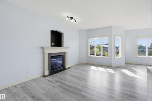 2017 118 Street, Edmonton, AB - Indoor Photo Showing Living Room With Fireplace