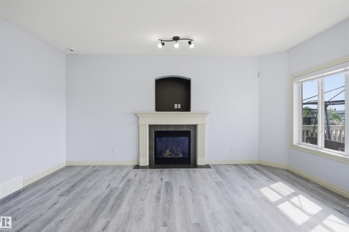 2017 118 Street, Edmonton, AB - Indoor Photo Showing Living Room With Fireplace