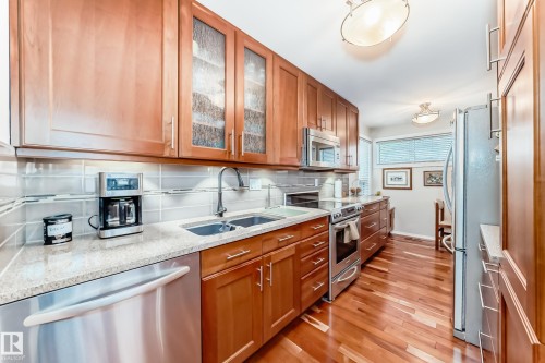 G - 7930 111 Street, Edmonton, AB - Indoor Photo Showing Kitchen With Double Sink