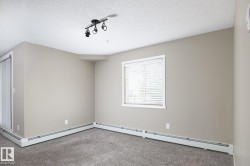 Neutral-toned walls complement plush grey carpeting - 