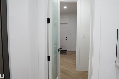 Frosted glass door with matte black hardware - 17703 74 Street, Edmonton, AB 