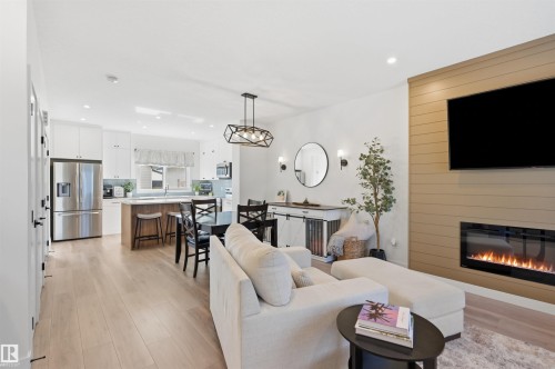 73 Wiltree Terrace, Fort Saskatchewan, AB - Indoor Photo Showing Living Room With Fireplace
