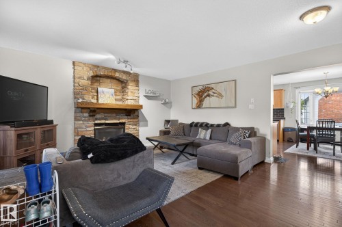 1844 Towne Centre Boulevard, Edmonton, AB - Indoor Photo Showing Living Room With Fireplace