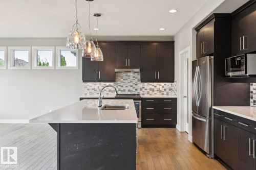 2545 Amerongen Crescent, Edmonton, AB - Indoor Photo Showing Kitchen With Stainless Steel Kitchen With Upgraded Kitchen