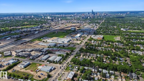 Aerial overview showcasing urban and suburban development - 9545 65 Avenue, Edmonton, AB 