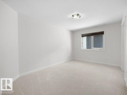Neutral-toned carpet flooring and white baseboards - 