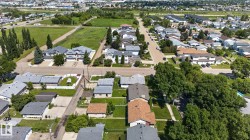 Aerial perspective showcasing a residential neighborhood with varied housing styles - 