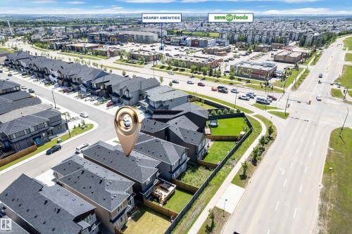 Aerial perspective of a contemporary residential development - 16816 49 Street, Edmonton, AB 