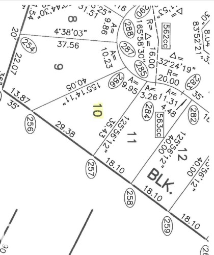 Plat Map. Illustrating lot dimensions and numbering for the property - 25 Whitetail Green, Mundare, AB 