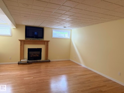727 Balfour Close Nw, Edmonton, AB - Indoor Photo Showing Basement With Fireplace