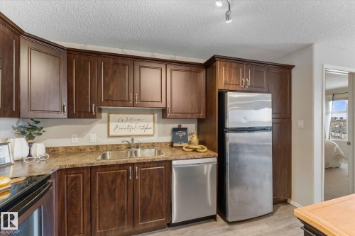 409 16035 132 Street, Edmonton, AB - Indoor Photo Showing Kitchen With Double Sink