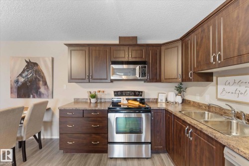 409 16035 132 Street, Edmonton, AB - Indoor Photo Showing Kitchen With Double Sink