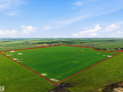 Expansive agricultural land featuring verdant fields and a clear sky - 55111 Range Road 230, Rural Sturgeon County, AB 