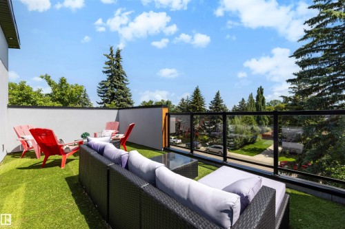 Roof top patio! Hard to beat this view and sunshine. - 7814 142 Street, Edmonton, AB 