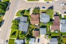 Aerial perspective showcasing a residential lot with a gabled-roof home - 3 Glenforest Crescent, Stony Plain, AB 
