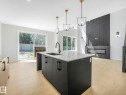 Modern kitchen island featuring a quartz countertop and integrated sink - 1717 Crossbill Loop, Edmonton, AB  - Indoor Photo Showing Kitchen With Double Sink With Upgraded Kitchen 