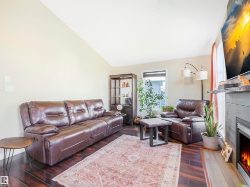 4832 157 Avenue, Edmonton, AB - Indoor Photo Showing Living Room With Fireplace