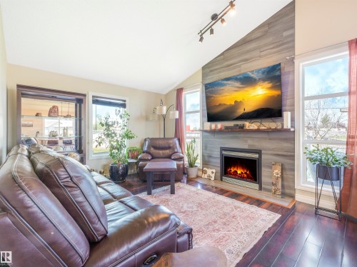 4832 157 Avenue, Edmonton, AB - Indoor Photo Showing Living Room With Fireplace