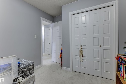 Interior hallway featuring light gray wall paint and matching carpet flooring - 1311 30 Avenue, Edmonton, AB 