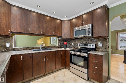 5609 58 Street, Beaumont, AB - Indoor Photo Showing Kitchen With Stainless Steel Kitchen With Double Sink