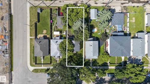 Elongated residential lot featuring mature trees and established perimeter fencing - 11708 79 Street, Edmonton, AB 