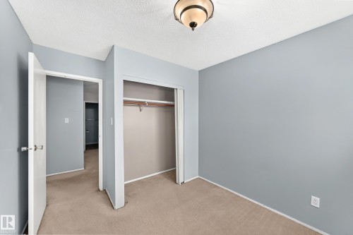Room featuring light blue painted walls, neutral carpet flooring, and a ceiling-mounted light fixture - 355 Northgate Terrace, Edmonton, AB 