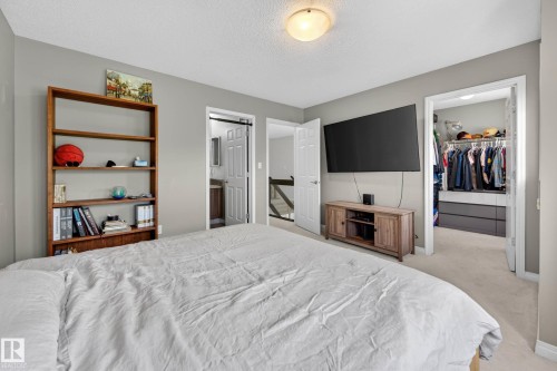 Bedroom featuring light gray walls, carpet flooring, and a flush mount ceiling light - 2007 72 Street, Edmonton, AB - Indoor Photo Showing Bedroom