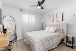Neutral walls complement wood-finish flooring - 