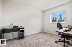 Carpeted room with a double-paned window - 