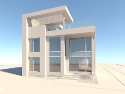 Contemporary facade with clean lines and a flat roof - 