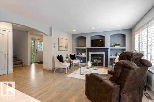 26 North Ridge Drive, St. Albert, AB - Indoor Photo Showing Living Room With Fireplace