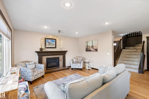 12 Henderson Bay, Spruce Grove, AB - Indoor Photo Showing Living Room With Fireplace